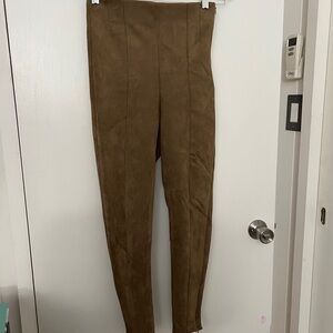 Zara Faux Suede Cigarette Pants